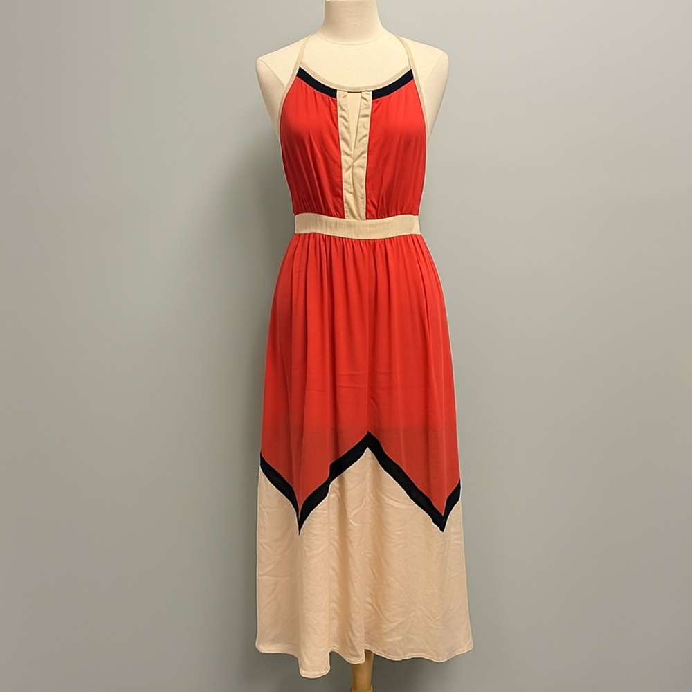 “Lucy Paris” Size Large Color Block Maxi Dress - image 1